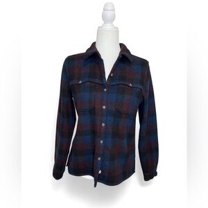 Women’s Woolrich Blue and Brown Plaid Shirt